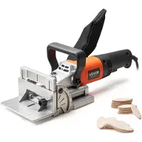 Vevor -levyliitostyökalu, 5,9 A, levyliitostyökalusarja, jossa 11 600 rpm 760 W:n moottori, 45 asteen kohdistuslovi, kovametallikärkinen terä, puulevyt, pölypussi, säädettävä kulma ja syvyys, puuntyöst
