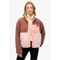 Superdry Fleecetakki ruskea / roosa / pastellinpinkki