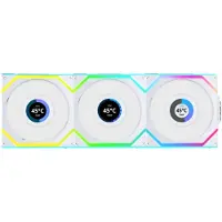 Lian Li UNI FAN SL Wireless LCD Reverse Blade - Triple Pack, 120mm ARGB PWM -laitetuuletinsarja, valkoinen