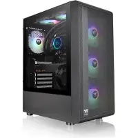 Thermaltake S200 TG ARGB -miditornikotelo ikkunalla ja RGB-valaistuksella, musta