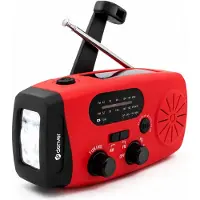 Denver SCR-2007 - Emergency Radio - Solar - Dynamo - 2000 mAh Powerbank - FM - FM - Mono - Punainen