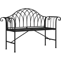 vidaXL 2-istuttava Puutarhapenkki 128 cm musta teräs
