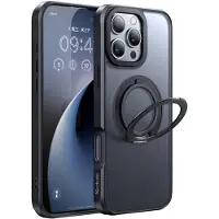Mcdodo PC-4933 MagSafe kotelo iPhone 16 Pro Max -puhelimelle jalustalla (musta)