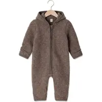 Huttelihut Pram Suit Wool Fleece - Brown - 68