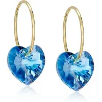 Blomdahl GT Ear Ring 14 mm, Heart 10 mm Aquamarine