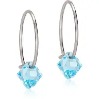 Blomdahl NT Ear Ring 14 mm, Bicone 6 mm Aquamarine