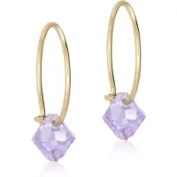 Blomdahl GT Ear Ring 14 mm, Bicone 6 mm Violet