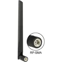 DeLOCK Wi-Fi 6 (802.11ax) ympärisäteilevä antenni, RP-SMA, 3-5 dBi, musta