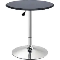 HOMCOM Korkeussäädettävä baaripöytä, keinonahkaverhoilu, vintage-design, musta + hopea