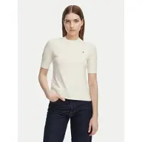 Tommy Hilfiger Cotton Short Sleeve Sweater - Cream - L