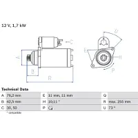 Bosch Starttimoottori 0 986 020 280