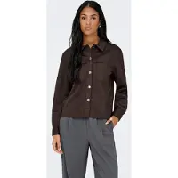 ONLY Onlmira L/S Faux Suede Shirt Pnt Noos - Brown - S