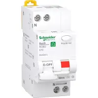 Schneider Electric Resi9 XP RCBO/yhdistelmäkatkaisija 1PN C ominaisuus 10A 6kA 30mA luokka A 36mm 36mm