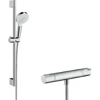 Hansgrohe HG Ecostat 1001CL thermostats&aelig;t - Inkl. Crometta Vario jet 65cm, EKSL. rosetter/forskrueninger