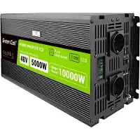 Green Cell Cell Przetwornica napicia PowerInverter LCD 48 V 5000W/10000W Przetwornica samochodowa z wywietlaczem - czysty sinus 10 kVA Black