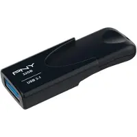 PNY Attache 4, 32 GB, USB A-tyyppi, 3.2 Gen 1 (3.1 Gen 1), 80 MB/s, Ilman suojusta, Musta (FD32GATT431KK-EF)