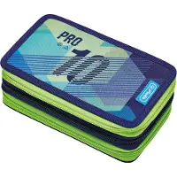 Herlitz 50038787, Pehmeä lyijykynäkotelo, Polyesteri, Sininen, Vihreä, Kuva, Vetoketju, Ei sukupuolirajoitusta