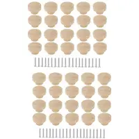 Typecat 40Pcs Round Unfinished Wood Drawer Knobs 35mm Dia Wood Furniture Cabinet Dresser Pulls
