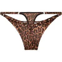 Hunkemoller Quinn High Leg Tanga String - Brown - L