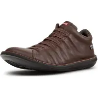 Camper for man. K300479-011 Beetle brown leather sneakers (41), Flat, Laces, Casual