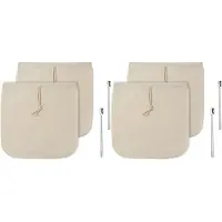 Typecat 4x Eusable Cold Brew Bags & Cold Brew Coffee Bags 12.8 Inch Large Organic Cotton Cold Brew Filter Bags with Spoons