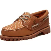 Timberland for woman. TB0A2GNVANR1 Brown Authentic Leather Boat Shoes (37.5 W), Flat, Laces, Casual