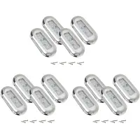 ISTOVO 12Pcs 12V Boat Marine Signal Lamp Clear Grade Large Waterproof LED Courtesy Lights Stair Deck White