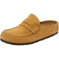 Birkenstock for woman. 1033127 Naples Wrapped Leather Loafers (Narrow Fit) mustard (41), Flat, Suede, None, Casual