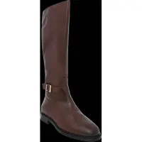 Tommy Hilfiger Th Buckle Leather Knee Boot - Brown - 40