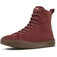 Camper for woman. K400817-004 Peu Touring burgundy leather ankle boot sneakers (36), Flat, Laces, Casual