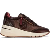 Carmela for woman. 16422803-MARRON Leather Sneakers 164228 brown (41), 5 to 8 cm, Laces, Zip, Casual