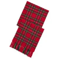 Ralph Lauren for man. 449959360001 Red plaid cashmere scarf (OSFA), Casual, Classic, Kashmir