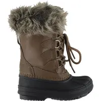 Mikk-Line Winter Boot Rubber W. Fake Fur - Brown - 25
