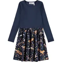 Molo Credence Dress Ls Windy Forest Windy Forest 110/116 cm Laivastonsininen 110/116 cm Tytöt