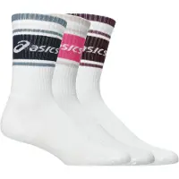 Asics 3 Pack Logo Crew Sock Dark Aubergine/bubblegum/midnight S