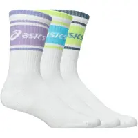 Asics 3 Pack Logo Crew Sock - White - XL
