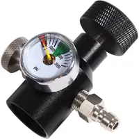 Typecat CO2-pullon täyttösovitin, TR21-4-kierteinen CO2-limsapullon täyttösovitin 3000 Psi:n painemittarilla, musta