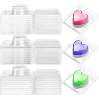 Typecat 100 Pack vahasulatesäiliö 1,3 oz, vahasulate yksi kuutio Flip Top Kirkas tyhjä muovinen kuutioalusta vahattomille tortukynttiläille A