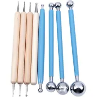 Tlily 8 Piece Stylus Dotting Tools for Clay Pottery Ceramics Doll Modeling Paper Flowers