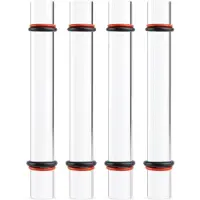 Exogio 4-Piece Polymer Clay Acrylic Rolling Pin Set - Clear Slab Roller Tools with Thickness Rings for DIY