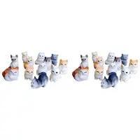 Semoic 24X Cute Small Cat Animal Decoration Resin Miniature Figure Tiny