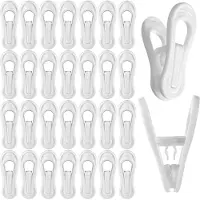 Tlily 50 Pack White Plastic Hanger Clips for Baby Clothes Hanger Clips- 2.75 Inch Multi-Purpose Hangers Clip for Pants Socks