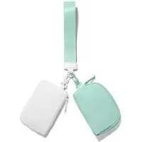 Exogio Zip Around Keychain Wristlet Wallets for Women - Dual Pouch Coin Purse with Detachable Design