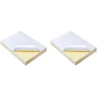 Typecat 100 Sheets A4 White Self Adhesive Waterproof Sticker Label Glossy Surface Paper for Lazer Inkjet Printer Copier