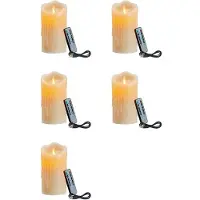 Typecat 5X LED Candles, Flickering Flameless Candles,Rechargeable Candle, Real Wax Candles with Remote Control,12.5cm