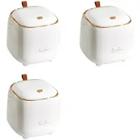 Typecat 3X Countertop Trash Can , Waste Can with Press Type Lid, 0.5 Gallon/1.5 Liter Wastebasket Trash Can Dispenser,White
