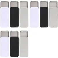 ISTOVO 9 PCS Metal Slide Top Tin Containers, 3.14 X 1.33 X 0.47 Inches Portable Tins Container, Rectangular Empty Containers