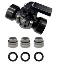 ISTOVO Three-Way Diverter Valve Replacement Valve for Pool Accessories, Garden Pond, Swimming Pool Plumbing Fittings Black