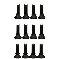 ISTOVO 12PCS Black Flameless Taper Candles, LED Taper Candles Battery Operated for Party Halloween Decoration Medium