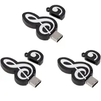 Torribaly 3X USB 2.0 Stick Cute Cartoon Memory Stick Music Notes Symbol USB 2.0 Memory External USB Flash Drive Memory Stick 4GB